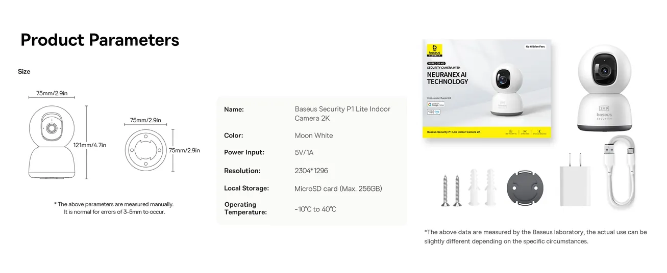 Baseus Security P1 Lite 3MP Wi