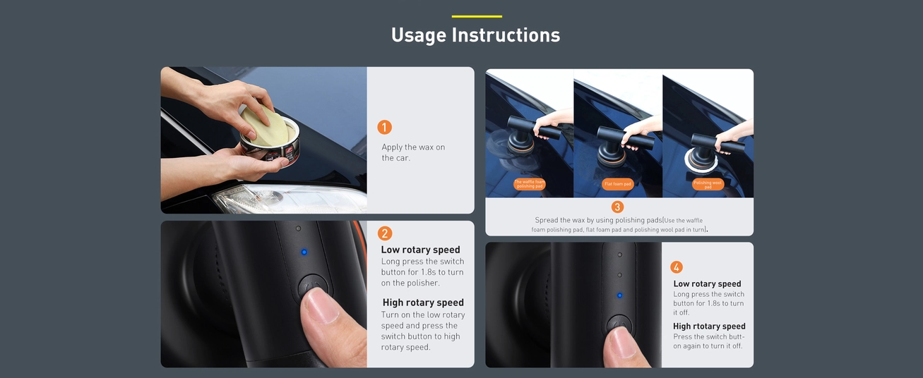 Baseus cordless electric polish machine 30W 4000mAh black