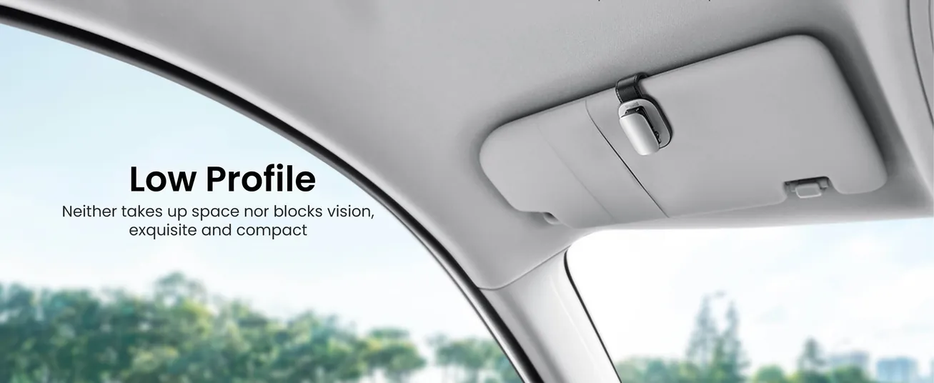 Baseus Car Glasses Holder, Car Visor Sunglass Holder, Universal Auto Visor Glasses Organizer Clips