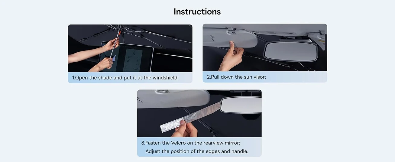 Baseus Car Windshield Sun Shade Umbrella Foldable UV Protection for Cars, SUVs, Trucks (Small)