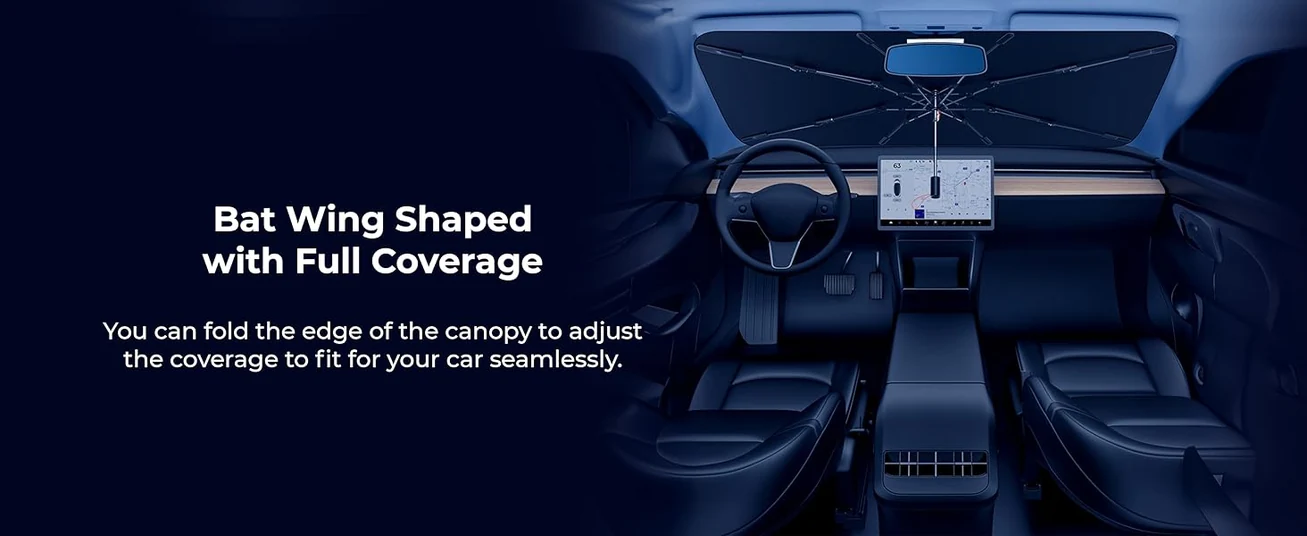 Baseus Car Windshield Sun Shade Umbrella Foldable UV Protection for Cars, SUVs, Trucks (Small)