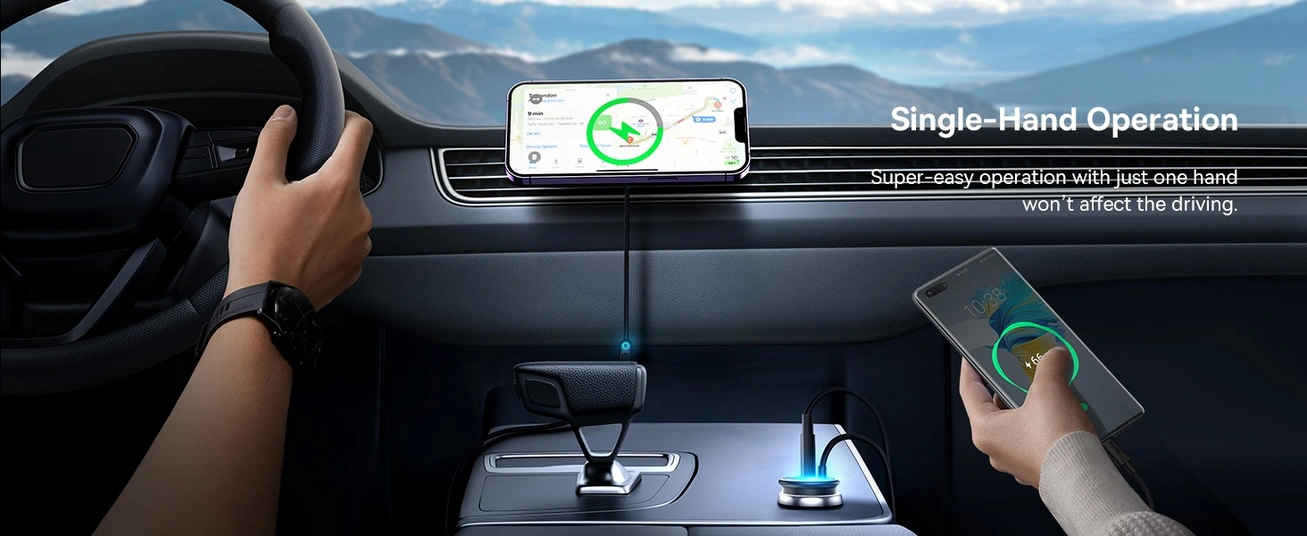 Baseus CW01 Magnetic Wireless Car Charger & Phone Holder, 15W MagSafe Fast Charging, 25W Type