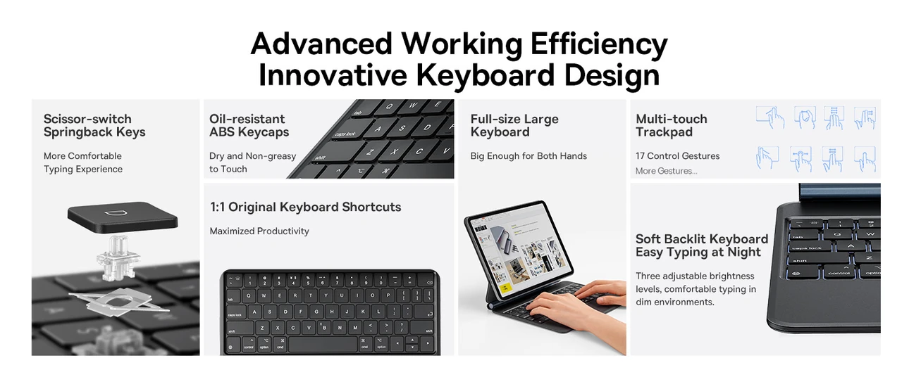 Baseus Brilliance Series 2 Keyboard Case for iPad Air 13 (2025/2024) &amp; iPad Pro 12.9 (2018