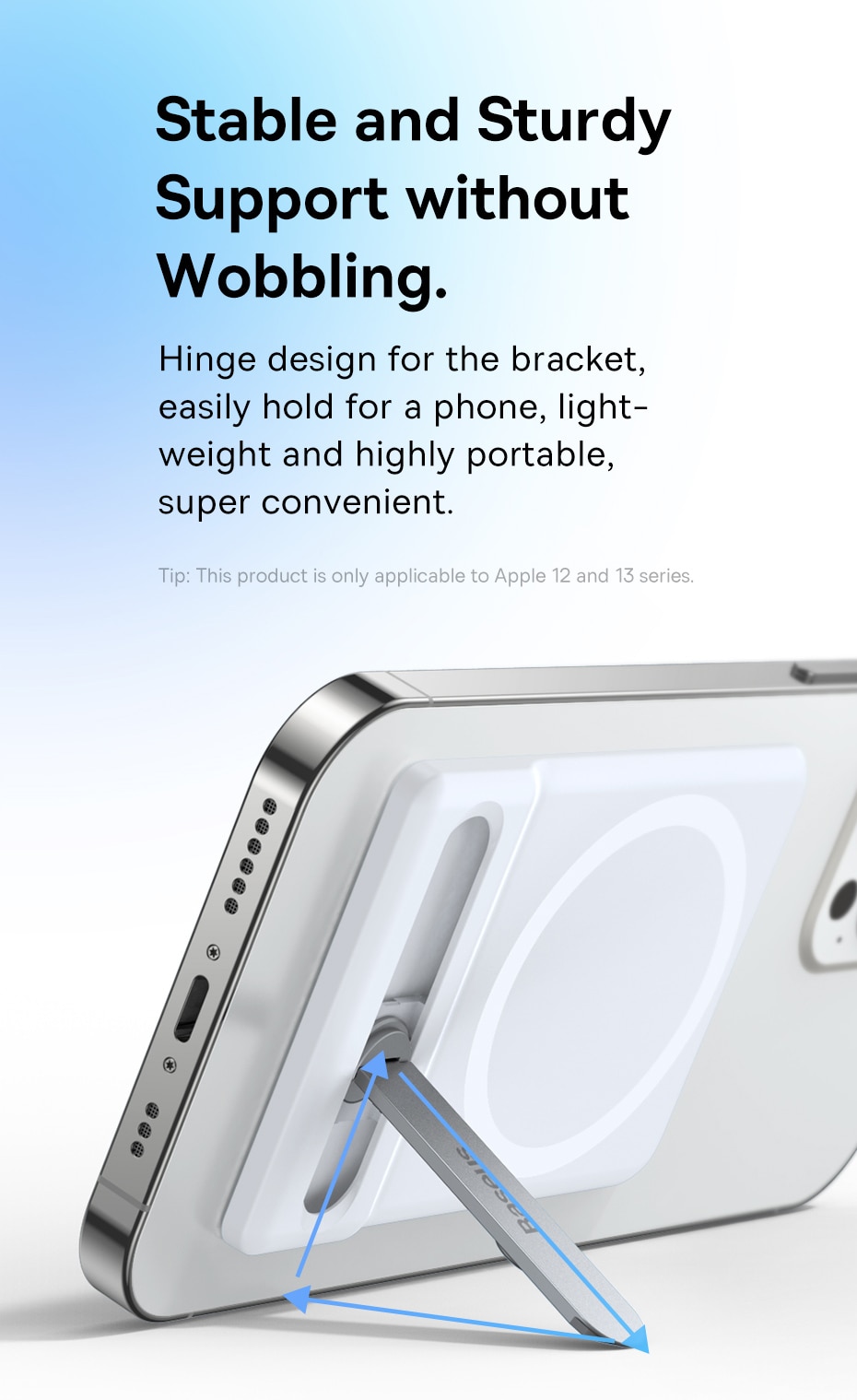 Baseus Foldable Magnetic Phone Holder Stand For iPhone 13 12 Pro Max Flexible Adjustable Desk Desktop Cell Phone Holder Bracket