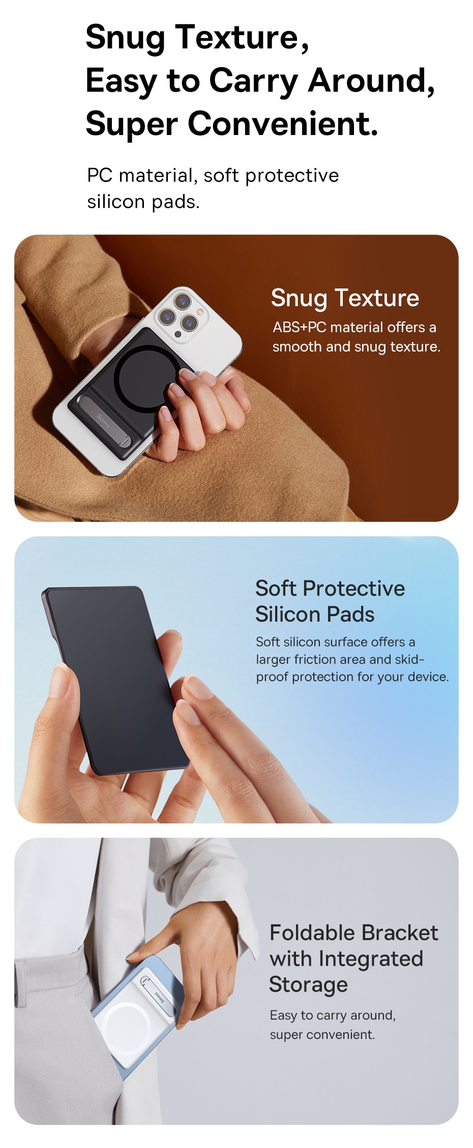 Baseus Foldable Magnetic Phone Holder Stand For iPhone 13 12 Pro Max Flexible Adjustable Desk Desktop Cell Phone Holder Bracket