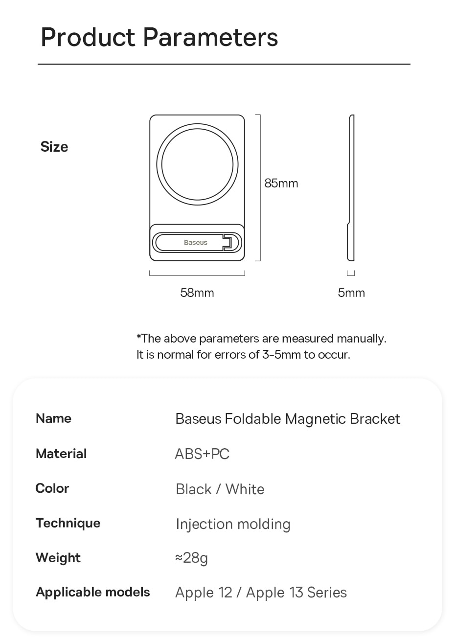 Baseus Foldable Magnetic Phone Holder Stand For iPhone 13 12 Pro Max Flexible Adjustable Desk Desktop Cell Phone Holder Bracket