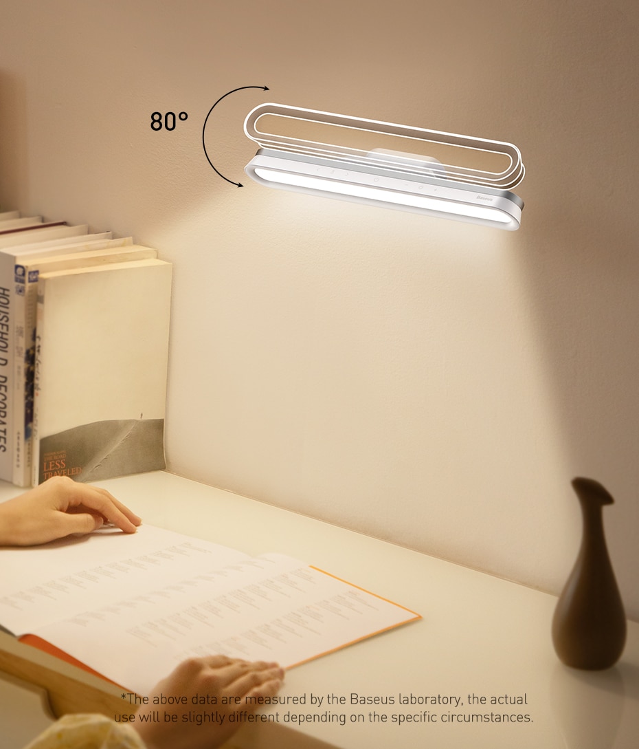 Baseus Magnetic LED Bedside Lamp Under Cabinet Lamp for Home Kitchen Room Gray