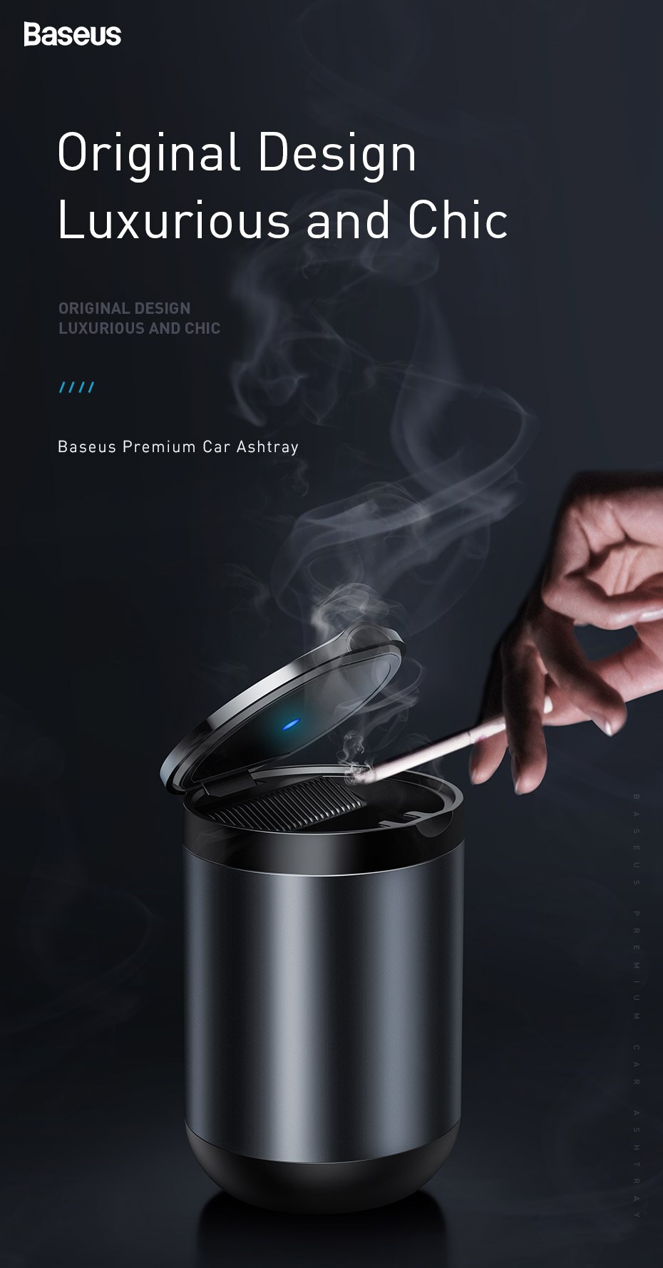 Baseus Premium Car Ashtray Black