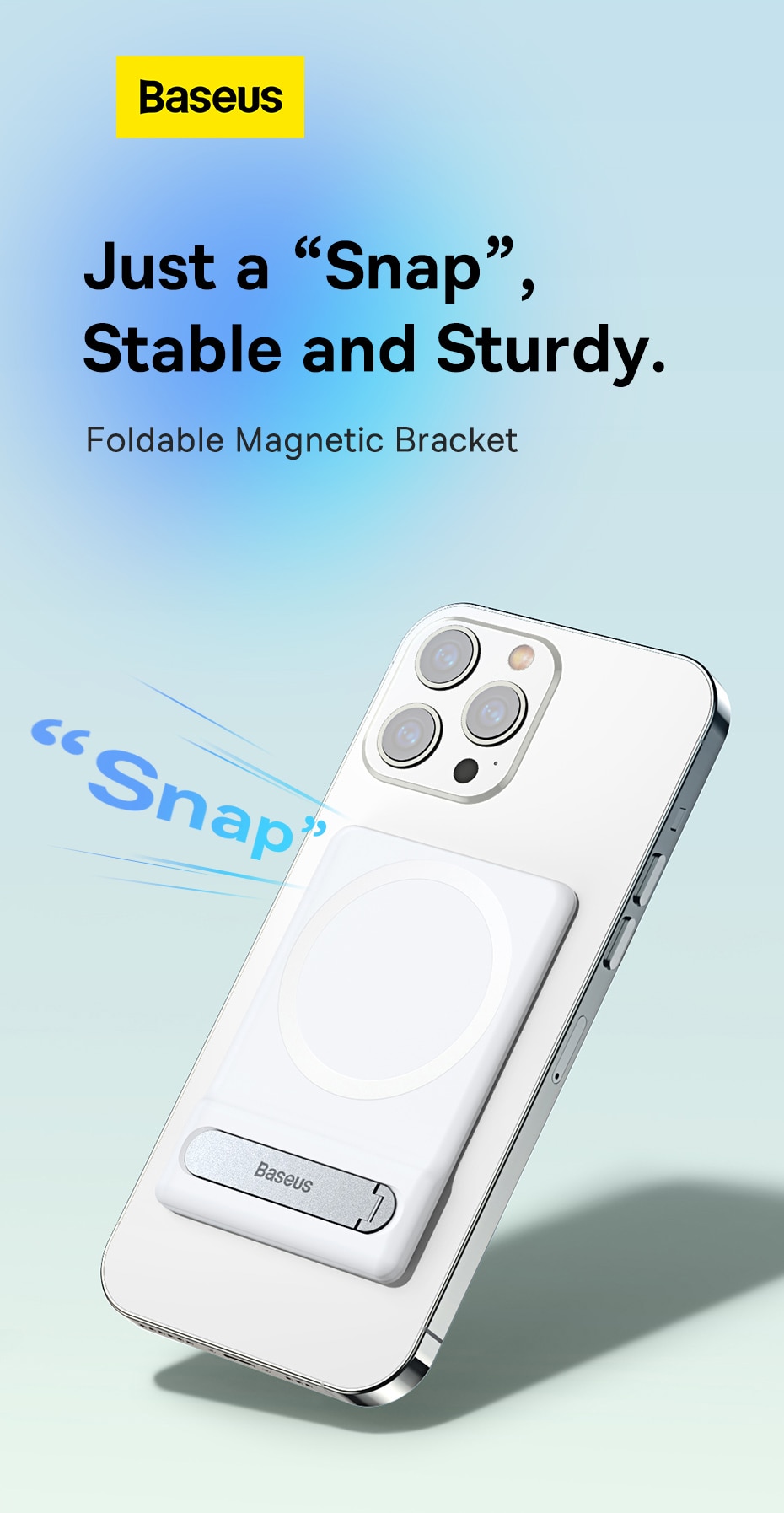 Baseus Foldable Magnetic Phone Holder Stand For iPhone 13 12 Pro Max Flexible Adjustable Desk Desktop Cell Phone Holder Bracket