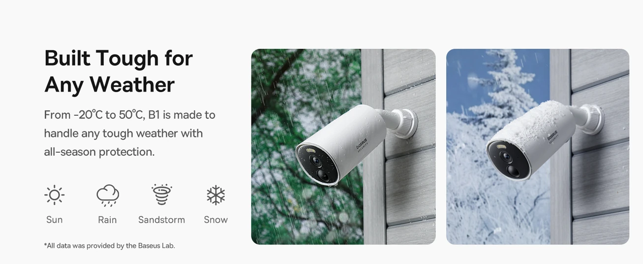 Baseus Security B1 Outdoor Camera – 2K Clarity, 145° Wide