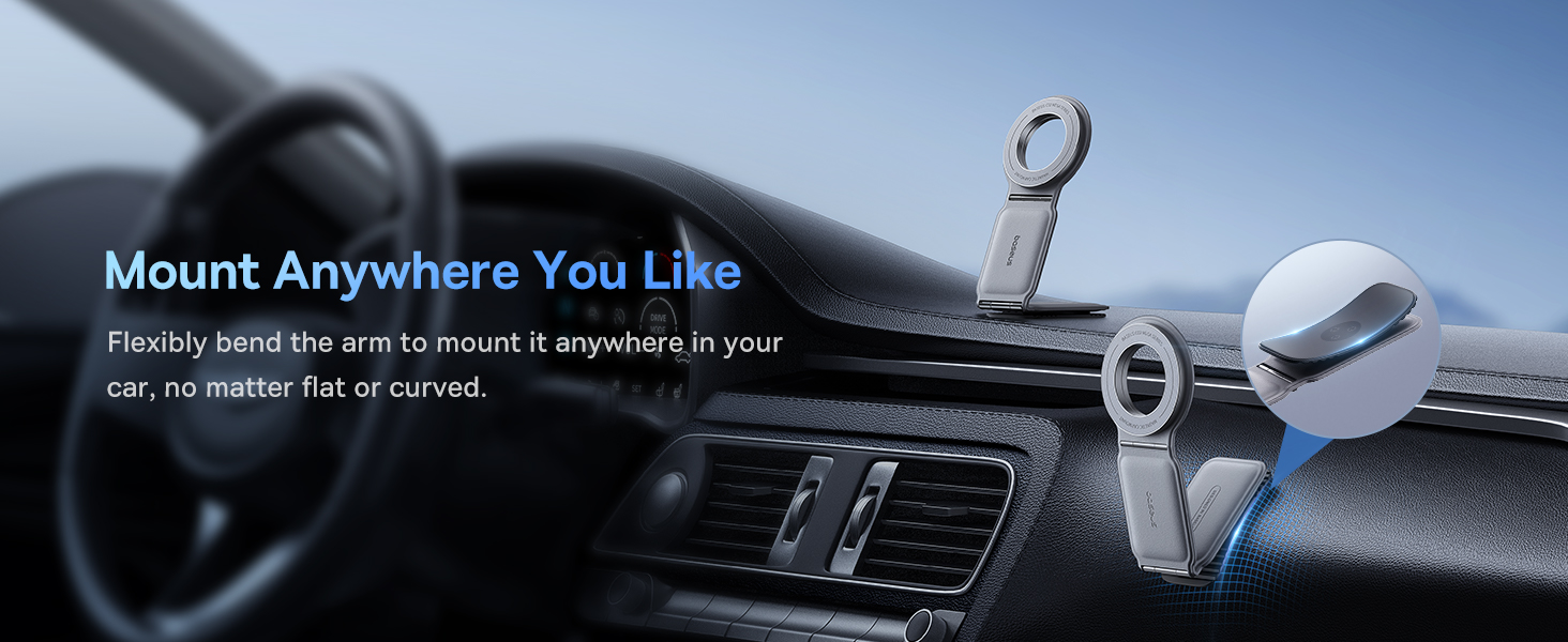 Baseus C02 Prime Trip Series Magnetic Car Phone Holder 360° Rotatable, Foldable Car Mount