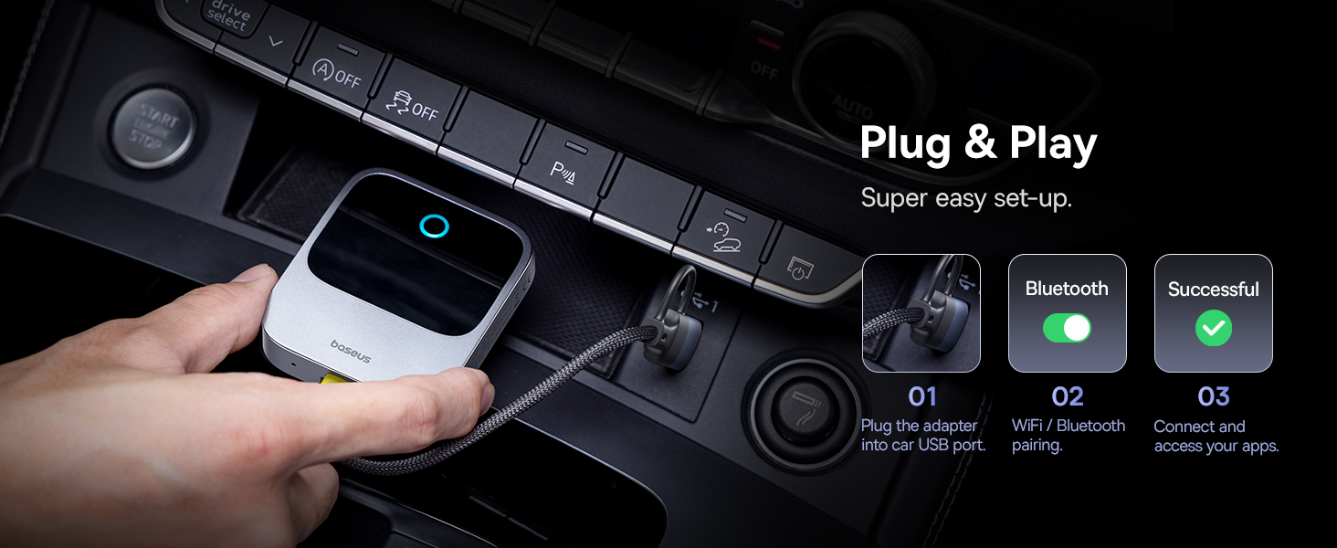 Baseus Prime Trip Safe Journey Wireless CarPlay Adapter for iPhone