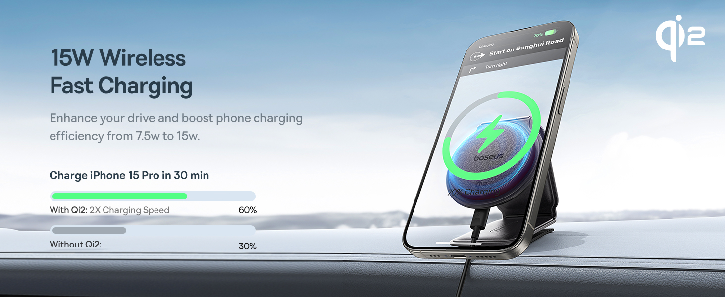 Baseus C02 PrimeTrip Series Mega Magnetic Wireless Charging Car Phone Holder with 15W Qi2 MagSafe