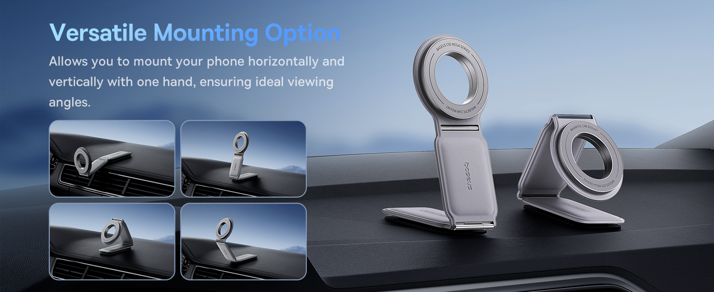 Baseus C02 Prime Trip Series Magnetic Car Phone Holder 360° Rotatable, Foldable Car Mount