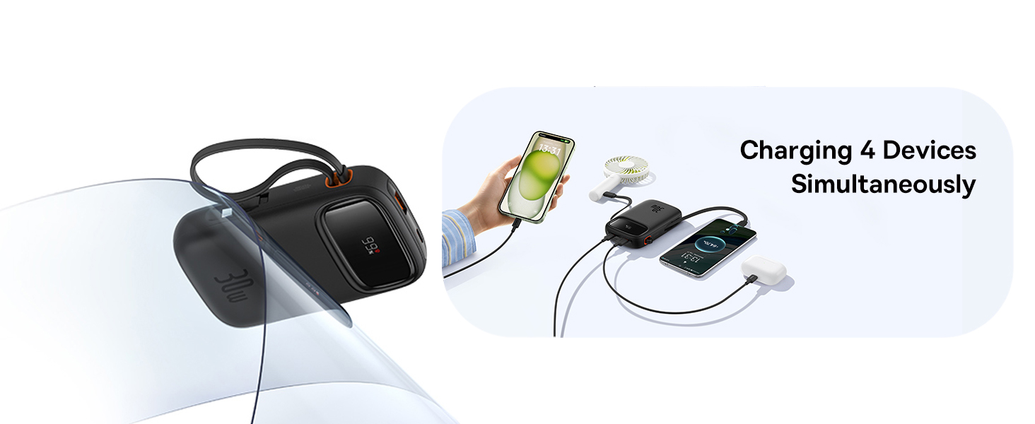 Baseus QPow2 20000mAh Digital Display Fast Charge Power Bank 30W With Built