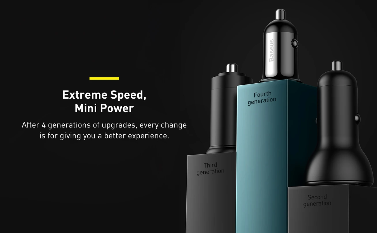 Baseus Grain Pro Car Charger (Dual USB 4.8A) – Universal Compatibility, Charge 2 Devices Simultaneously, Complete Protection