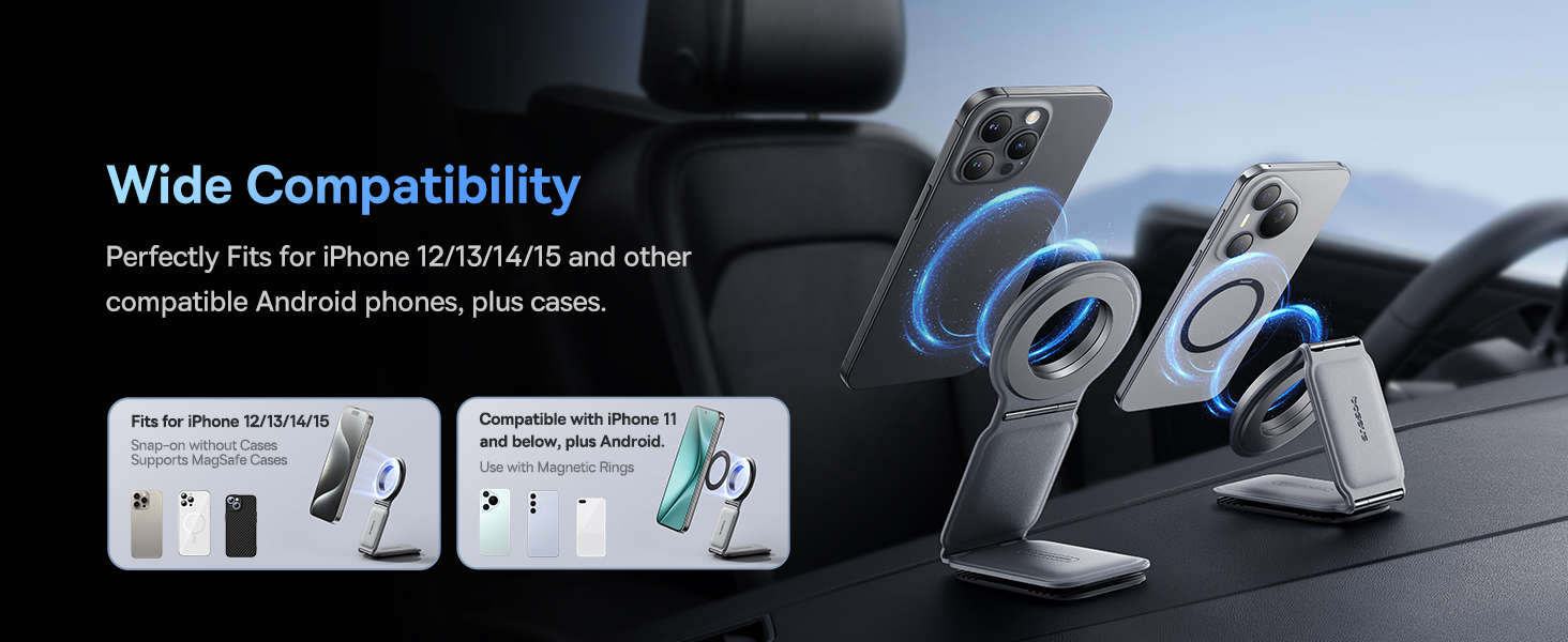 Baseus C02 Prime Trip Series Magnetic Car Phone Holder 360° Rotatable, Foldable Car Mount