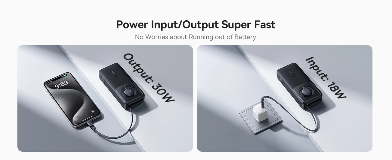 Baseus Free2Pull 10000mAh Power Bank with Built