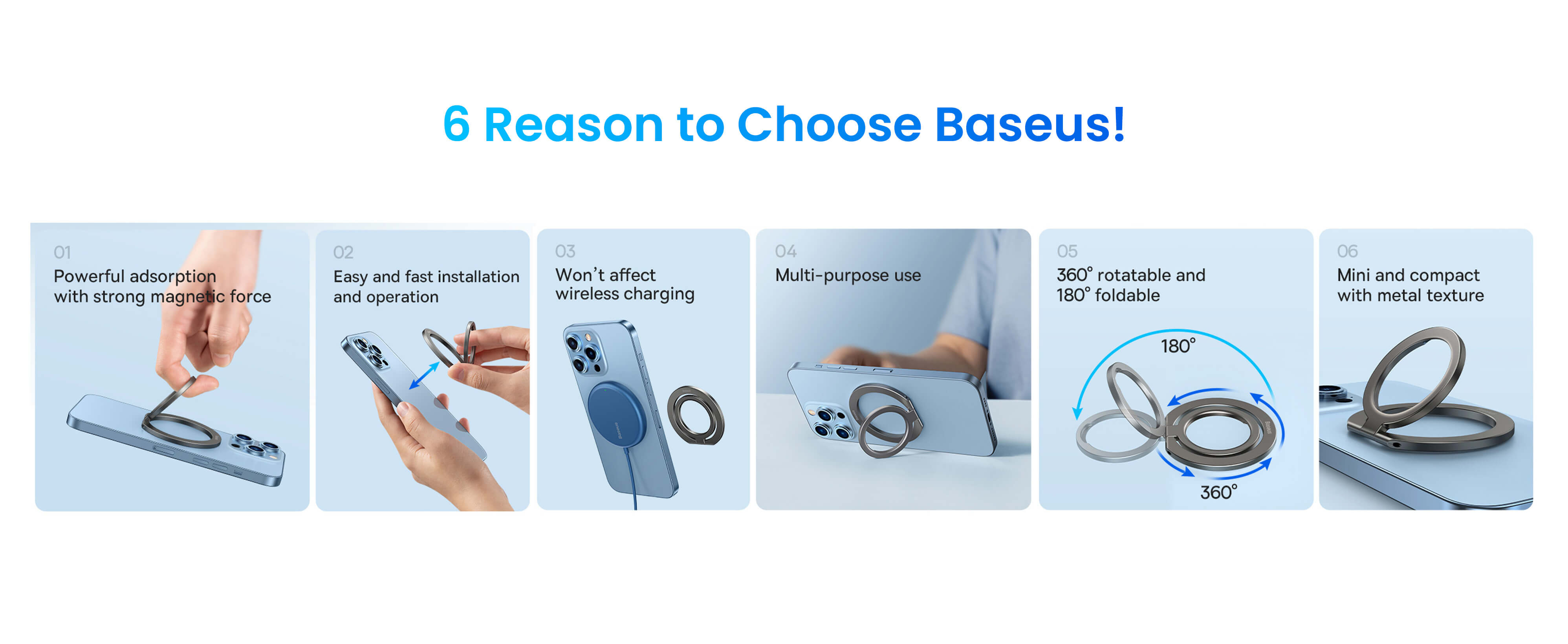 Baseus Halo Series Foldable Metal Ring Stand