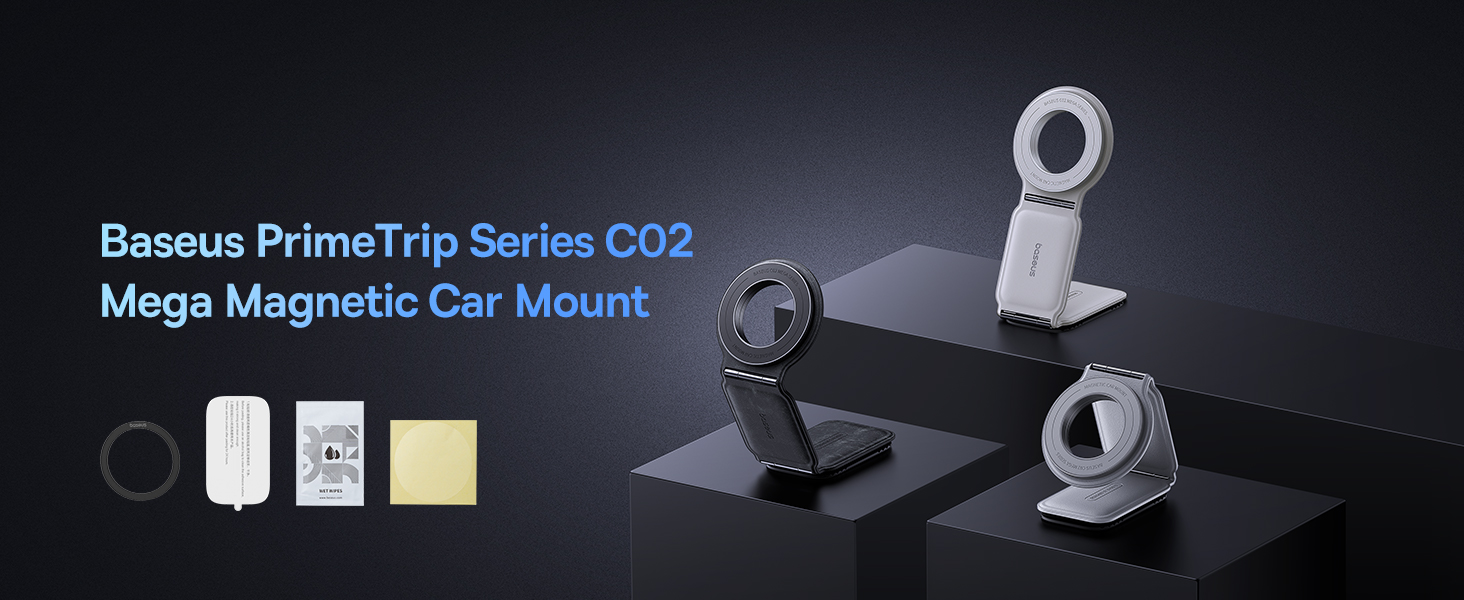 Baseus C02 Prime Trip Series Magnetic Car Phone Holder 360° Rotatable, Foldable Car Mount