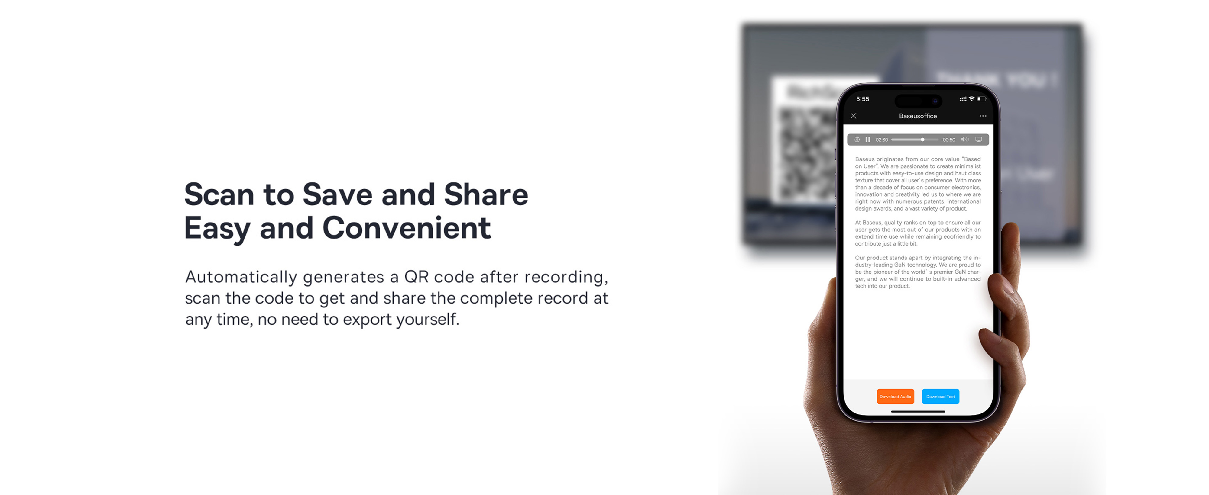 Baseus Orange Dot AI Wireless Presenter (Red Laser)