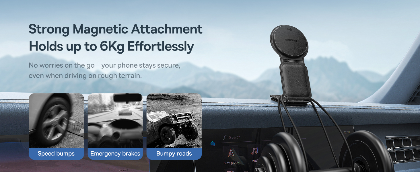 Baseus C02 PrimeTrip Series Mega Magnetic Wireless Charging Car Phone Holder with 15W Qi2 MagSafe