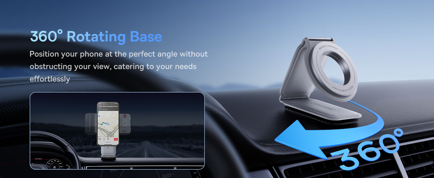 Baseus C02 Prime Trip Series Magnetic Car Phone Holder 360° Rotatable, Foldable Car Mount