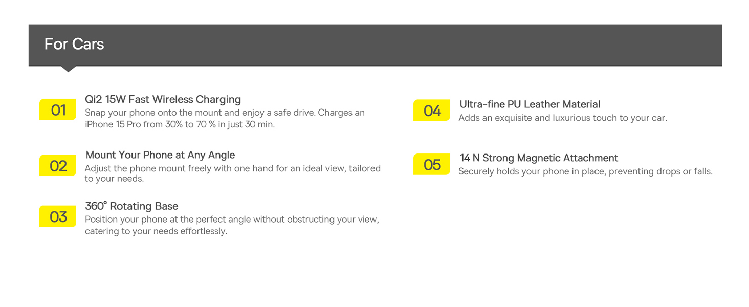 Baseus C02 PrimeTrip Series Mega Magnetic Wireless Charging Car Phone Holder with 15W Qi2 MagSafe