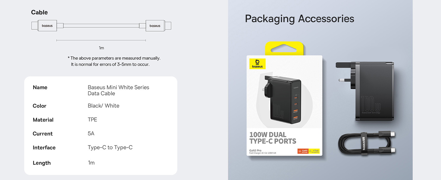 Baseus GaN5 Pro 100W 4 Port Fast Charger