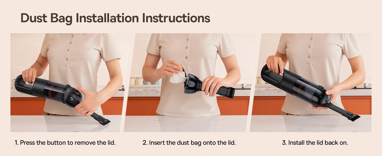 Baseus AP01 Wireless Handy Vacuum Cleaner with Disposable Dust Bags for Home &amp; Car