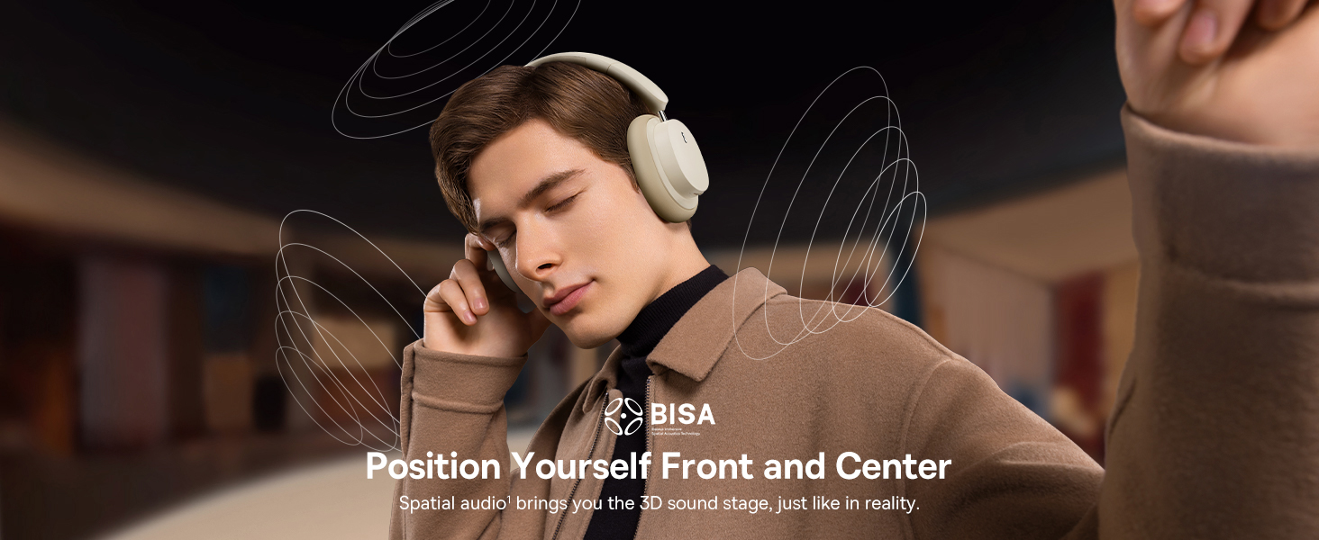 Baseus Bowie D05 Wireless Bluetooth Headset Foldable HiFi Stereo Music Headphone Creamy