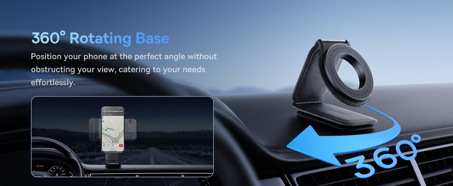 Baseus C02 Prime Trip Series Magnetic Car Phone Holder 360° Rotatable, Foldable Car Mount