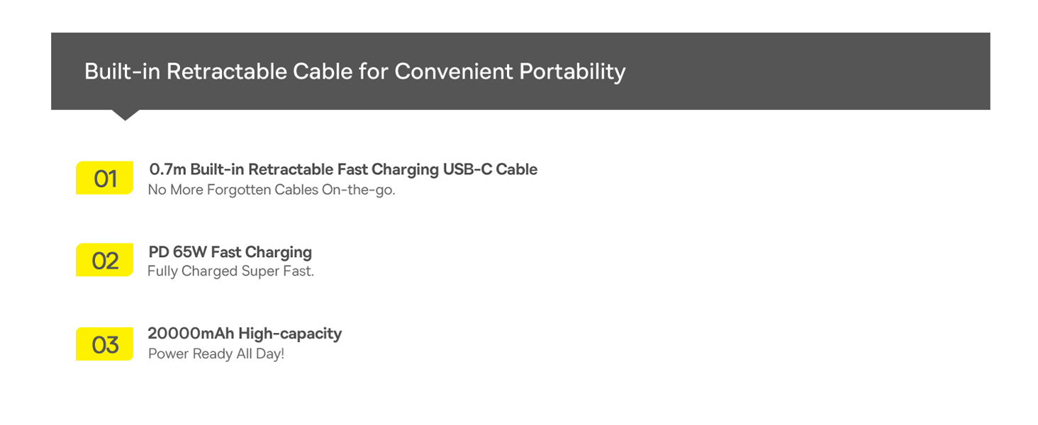 Baseus Free2Pull 20000mAh Power Bank with Built