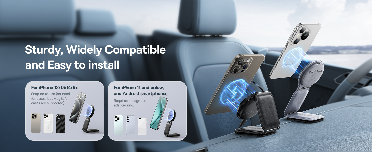 Baseus C02 PrimeTrip Series Mega Magnetic Wireless Charging Car Phone Holder with 15W Qi2 MagSafe