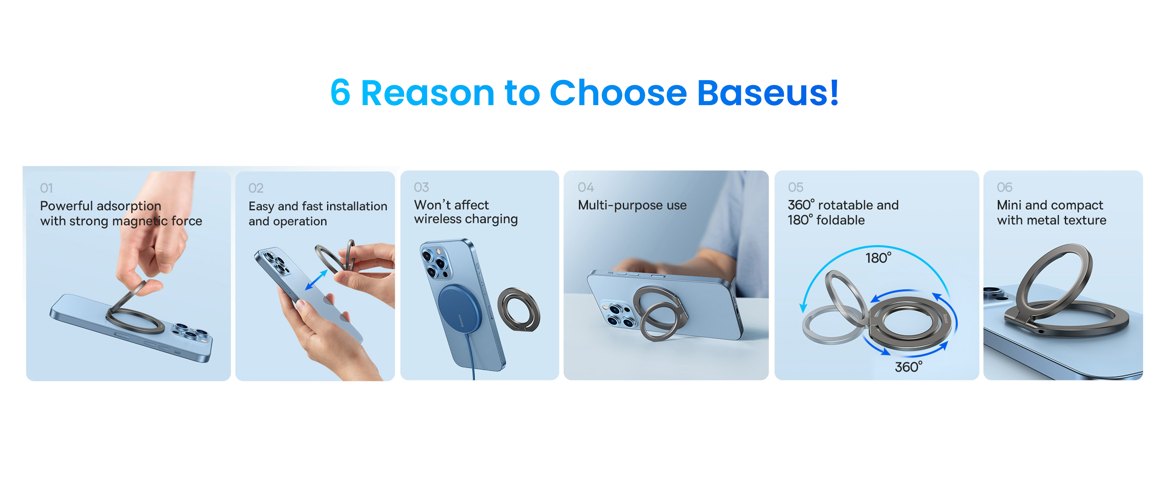 Baseus Halo Series Foldable Metal Ring Stand