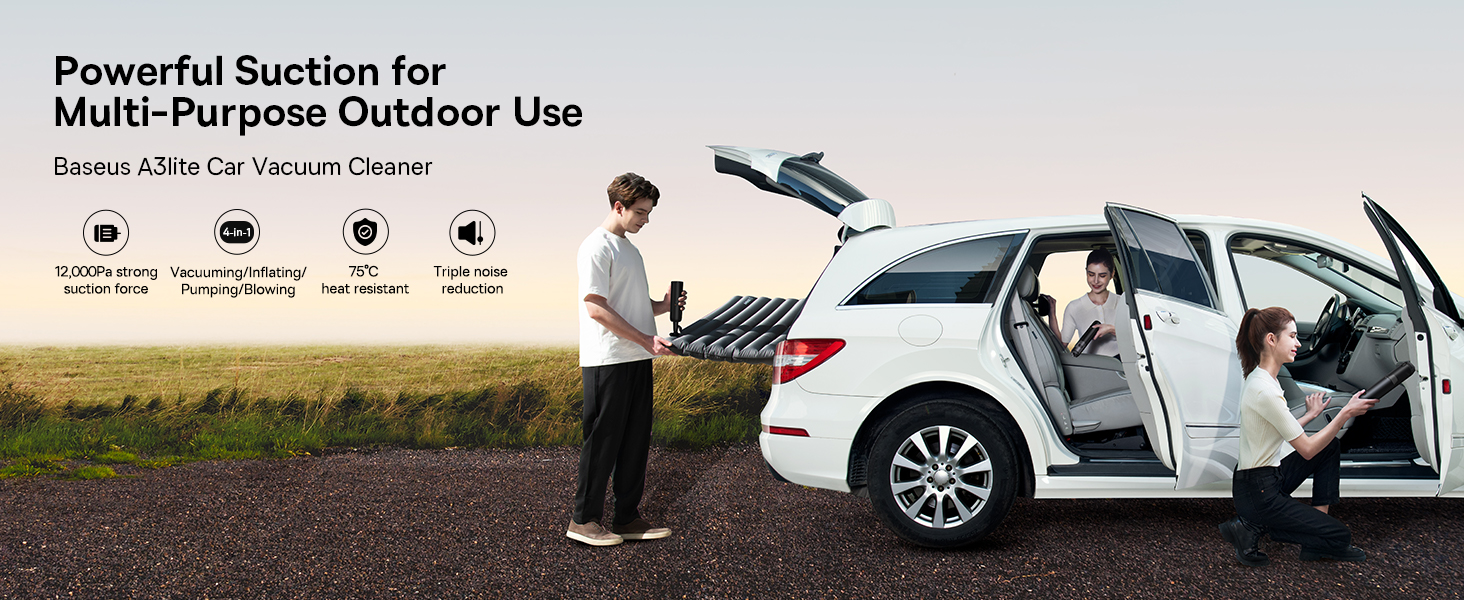 Baseus A3 Lite Car Vacuum Cleaner with Mini Air Blower, Inflator &amp; Pumping