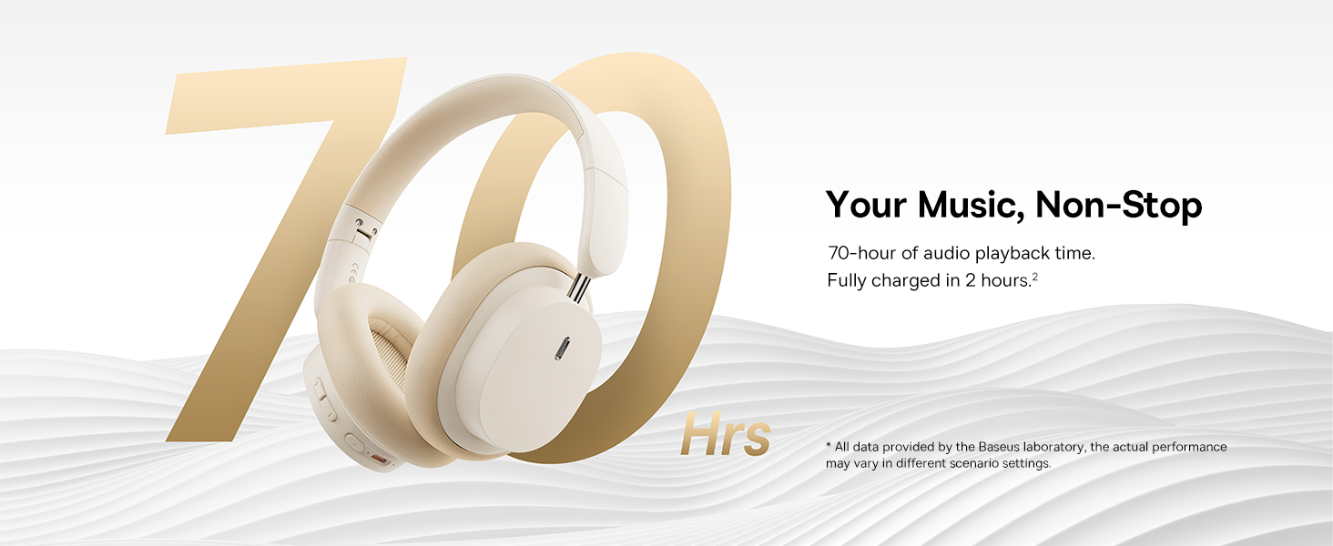 Baseus Bowie D05 Wireless Bluetooth Headset Foldable HiFi Stereo Music Headphone Creamy