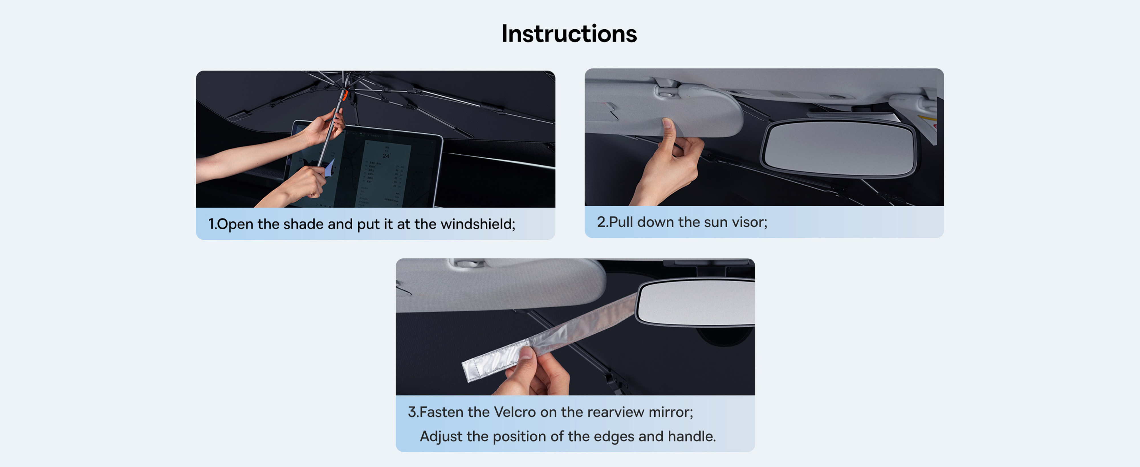 Baseus CoolRide Doubled Layered Windshield Sun Shade Umbrella Pro / Foldable Handle / Ultimate UV &amp; Heat Protection for Cars (Small)