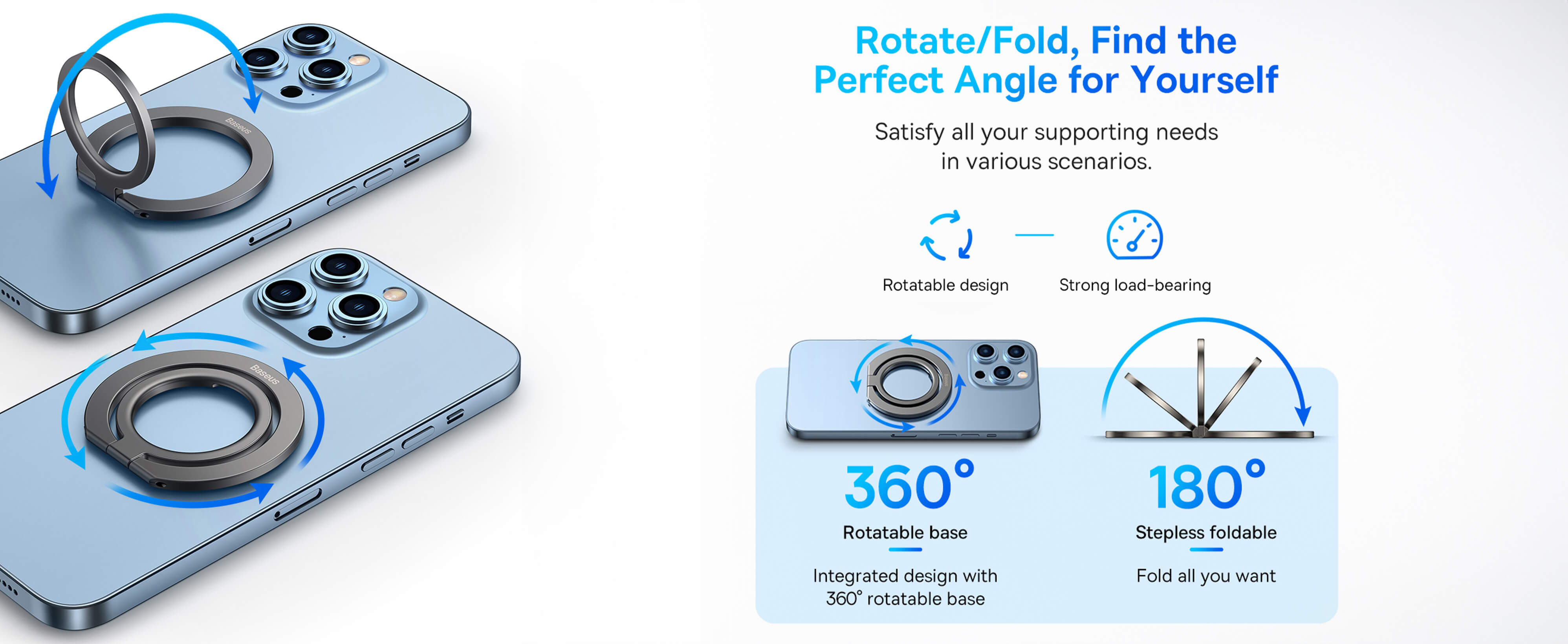 Baseus Halo Series Foldable Metal Ring Stand