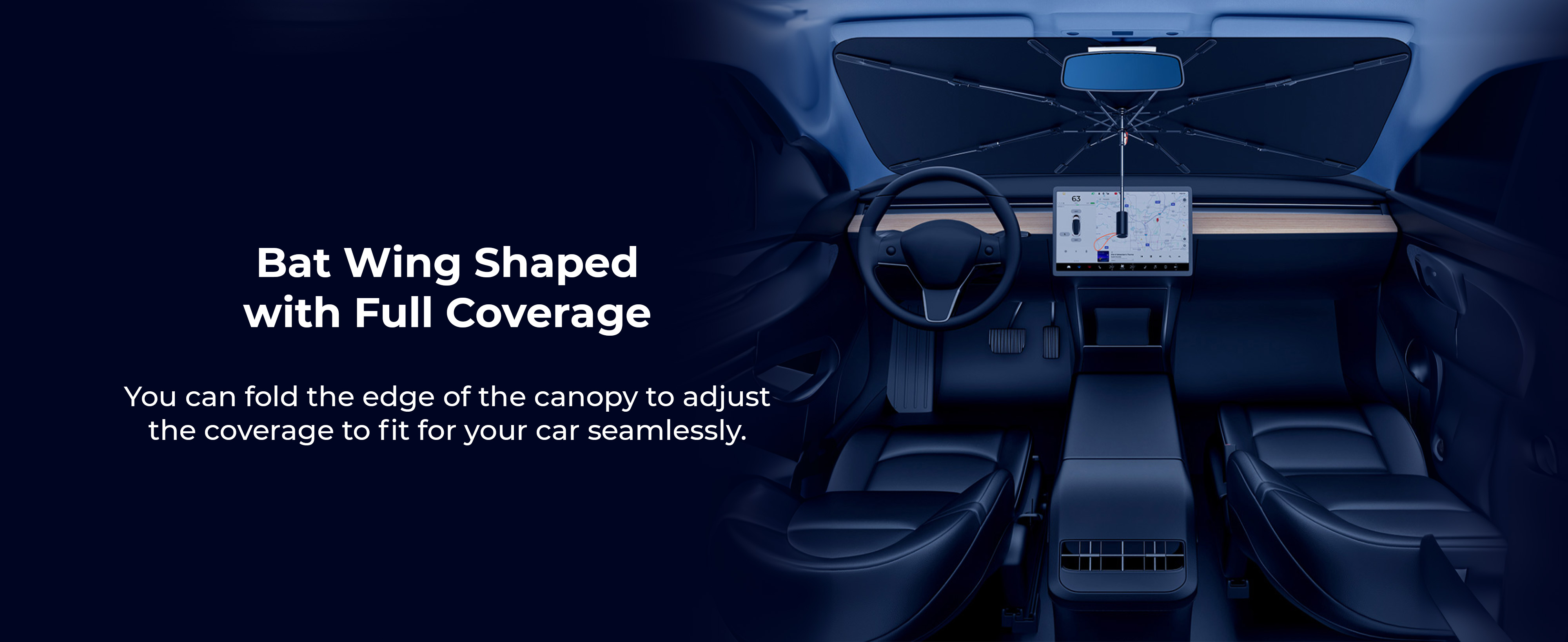 Baseus CoolRide Doubled Layered Windshield Sun Shade Umbrella Pro / Foldable Handle / Ultimate UV &amp; Heat Protection for Cars (Small)